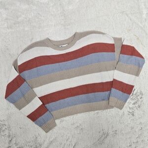 Hollister Beige and Coral Knit Sweater